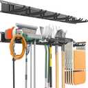 EVERHANGER Garage Tool Storage Organizer, Wall Mount Garden Tool Rack Organization, Heavy Duty Folding Chair Hangers with 6 Adjustable Hooks, Max Load 450lb, 48inch