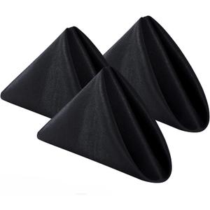 Bailarina Cloth Napkins Set of 120,17x17 inches Dinner Napkins Cloth Washable,Polyester Square Table Cloth Napkin Bulk with Hemmed Edges Ideal for Banquets, Parties and Weddings-Black