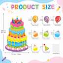 2 x Happy Birthday Bulletin Board Set for Classroom Colorful Cakes Birthday Paper Cutouts Cupcakes Balloon Hat Classroom Decorations for Back to School Home Office Chalkboard Wall Decor Party Supplies