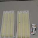 Homemory 6 Pcs Wax Flameless Taper Candles with Remote Timer and Dimmer, LED Candle Sticks with Flickering Light, Ivory Battery Operated Window Candles, 9.6 Inches for Wedding Home Indoor Decoration