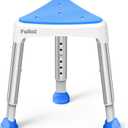 Space-Saving Triangular Shower Chair for Elderly and Disabled, 400 lbs Adjustable Shower Stool Seat with Stable-Bracing, Non-Slip Bathtub Chair, Tool-Free Assembly, Blue With Eva Pad