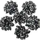 10pc Fabric Flowers,Broken Flower Black Chiffon Flat-Back Ruffled Fabric Flowers for DIY Handmade Making Headbands Flower,Crafts Sewing Applique3Inch