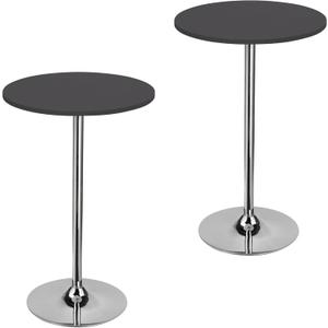 2 Pack Round Fitted Tablecloth 30 Inch Stretch Spandex Table Cover Grey Washable Table Cloth Elastic Table Topper for Indoor and Outdoor