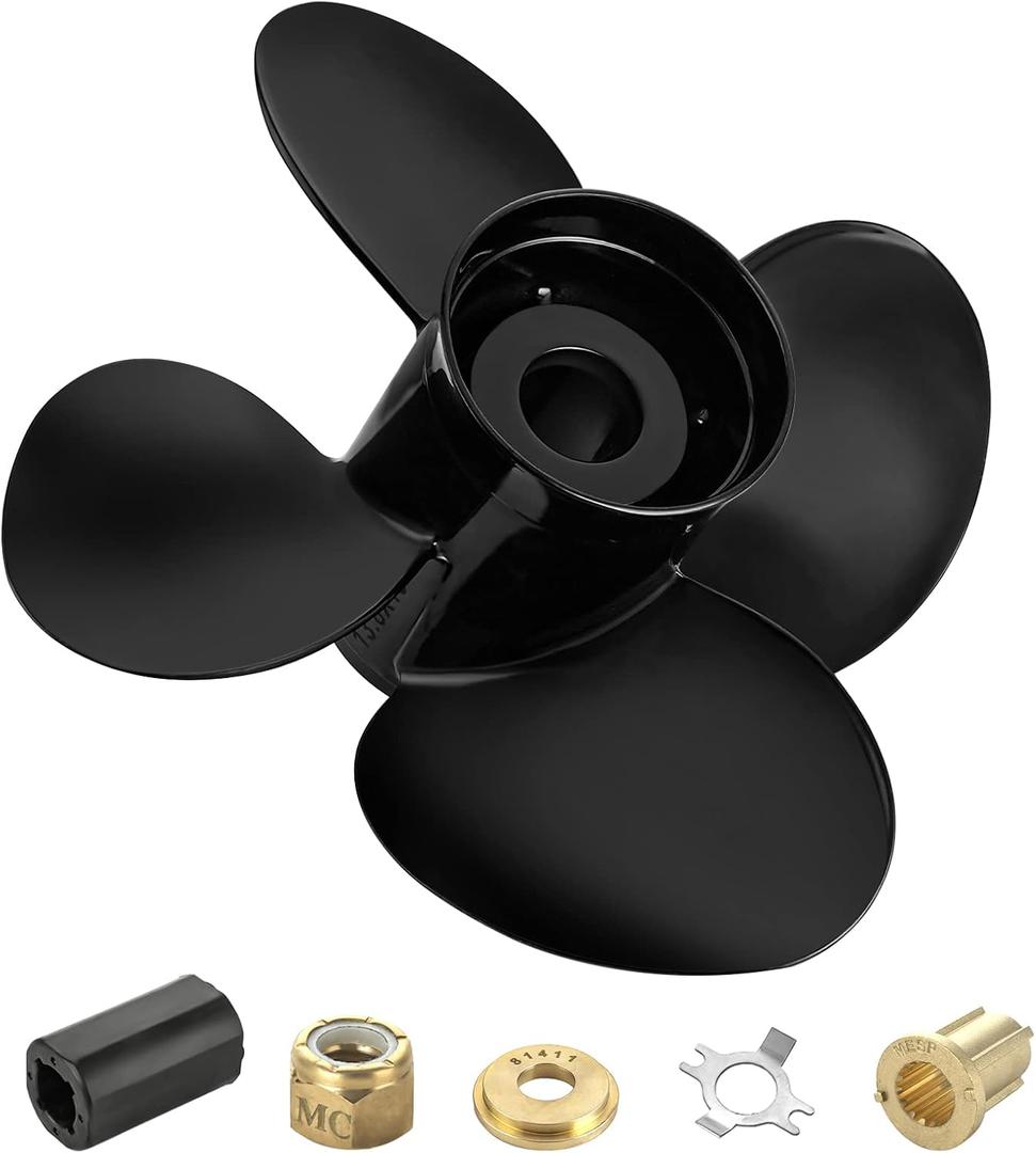 YOUNG PROPS 13 x 17Replace OEM#48-8M8026590 Upgrade Aluminum Boat Propeller for Mercury Engines 40 50 60 70 75 80 90 100 115 125 140 150HP 13Dia x 17Pitch Hub Kits Included 15Spline Tooth RH