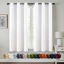 MIULEE Pure White Room Darkening Curtains for Bedroom Living Room 63 Inches Long 2 Panels, Thermal Insulated Energy Saving Drapes Solid Grommet Top Noise Reducing Window Treatments 40x63 Inch