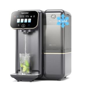 Cold Water Reverse Osmosis Water Filter Countertop, Remineralization & pH Balance UV 6 Stage RO Filtration System, Portable Water Purifier, 3:1 Pure to Drain, No Installation, C100 (Gray)
