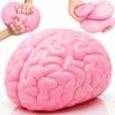 Jumbo Squishy Brain Stress Balls,Giant Realistic Brain Sensory Fidget Toys | Fun Squeeze Toy for Anxiety Relief,Novelty Prank Gag Gift for Adults Birthday Gifts Party Favor,Hand Therapy,Study Work Focus