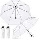 Fabbay 2 Pcs Clear Umbrella Transparent Portable Umbrella Compact Foldable Umbrellas Manual Open Close Folding Umbrellas for Wedding Travel, Dating