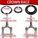 BUCKLOS 1-1/8 Bike Headset MTB Threadless 34 44 44-50.6 44-55 44-56 41.8-52mm, Straight Tapered Tube Mountain Bikes Road Bicycle Double Sealed Bearings Headsets, for Frame Fork Expander Plug Star Nut