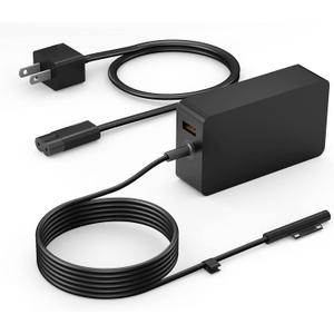 YURCIPWE Surface Pro Charger 65W, Surface Laptop Charger Compatible with Microsoft Surface Pro 11/10/9/8/7+/7/6/5/4/X, Surface Laptop 7/6/5/4, Surface Book 3/2, Surface Go 3/2/1 with 8.8ft Power Cord