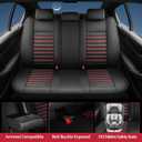 Car seat Covers Compatible with Toyota RAV4 2013-2018 LE,XLE,SE,Premium, Limited,Adventure,Automotive Cushion Protector Replacement, Waterproof Faux Leather Full Set (Full Set, Black&Red)