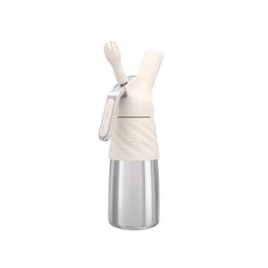 iSi North America Creative Whip (1 Pt) - Whipped Cream Dispenser with Silicone Handle - Stainless Steel Kitchen Tool for Sweet, Savory, Vegan - Non-Dairy Recipes, Mousses, Dips, Cocktail Foams (Ivory)