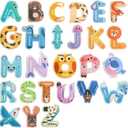 USATDD Jumbo Magnetic Letters Colorful ABC Alphabet Animal Shape Toys Large Uppercase Refrigerator Fridge Magnets Preschool Educational Toy Set Learning Spelling Game for 3 4 5 Year Old Toddler Kids