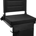 Stadium Seats for Bleachers with Back Support, Portable Bleacher Seats with Thick Padded Cushion and Shoulder Strap, Wide Stadium Seat Chair Includes Hooks, Cup Holder and Side Pocket (Black)
