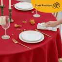 6-Pack Red Round Tablecloths, 132 Inches, Stain-Resistant Polyester for 6-8 Ft Round Tables - Washable Table Covers for Weddings, Banquets, Birthday Parties, Events