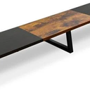 TEAMIX 42 inch Large Dual Monitor Riser, Extra Long Monitor Stand Riser for 2 Monitors, Wood & Steel Desktop Riser Desk Organization Home Office (Black+Brown, 42 inch)