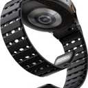 Bandletic Magnetic Silicone Band Compatible with Samsung Galaxy Watch 7 6 5 4 FE 40mm 44mm/for Galaxy Watch 6 4 Classic 43mm 47mm 42mm 46mm/Watch 5 Pro 45mm, 20mm No Gap Sport Strap for Men Women (Black)