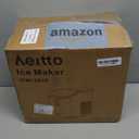 Aeitto Countertop Ice Maker Machine, 26lbs Ice in 24H, 8 Bullet Ice Cubes in 6 Mins, Self-Cleaning Portable Ice Maker with 2 Ice Sizes, Basket & Scoop for Home, Kitchen, Office, Stainless Steel