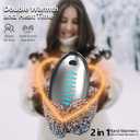 Hand Warmers Rechargeable - 2 in 1 Electric Hand Warmers 4000mAh, Light Sleek Stylish, UL Certified, 3 Heat Settings,12 Hours Heat,Winter Warm Gifts for Men/Women Camping Hunting Outdoor Sports (Silver)