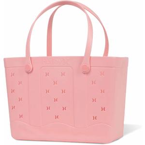Hurley Beach Tote Bag for Women - EVA Rubber Waterproof, Sandproof | Hose-clean EVA plastic, freestanding structure; large capacity; swivel shoulder strap; for beach, pool, sports, and travel