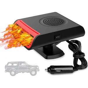 Car Heater, 150W 12V Portable Car Heater and Defroster, Car Heater that Plug into Cigarette Lighter for Cars, Trucks, RV, Camping (Black)