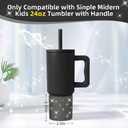 Silicone Boot Compatible with Sinple Midern 24/30/40 oz Tumbler with Handle/Trek Pivot, Protective Anti-Scratch Bottle Bottom Sleeve Cover Compatible with Sinple Midern Tumbler (Bling Black)