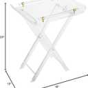 Clear Acrylic Folding Side Table with Handle Small Lucite End Table for Living Room, Bedroom, Coffee, Snacks, Modern X Leg, 19x13x23 High inches, 1-Tier-B