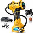 70% 0FF Tire Inflator Portable Air Compressor Built-in Battery, Dual Power | 3*3200 mAh & 12V DC, Auto Shut-Off, Digital Pressure Gauge, Faster Inflation Air Pump for Car Tires Motorcycle Bike Ball Gift