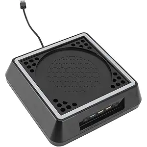 Cooling Fan, Console Cooling USB2.0 Adjustable Fans Speed with LED Light Bar for Black