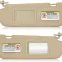 Left & Right Beige Sun Visor for Hyundai Elantra 2011-2015 (NOT fit GT Model), Driver & Passenger Side Sunvisor Replacement 852103X000TX 852203X000TX