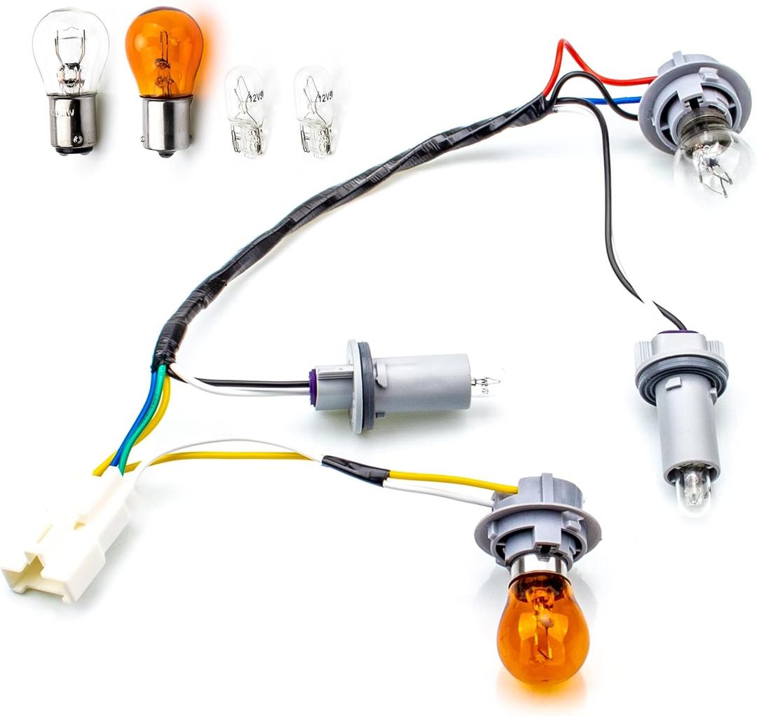 92450-3Q000 92450 3q000 Tail Lamp Holder and Wiring with 8 Halogen Bulbs, Compatible with Hyundai Sonata 2011 2012 2013 2014, Exterior, Rear (Pack of 1)