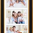 Suede 8x16 Picture Frame Display 3 Opening 5x7 Picture Frames Collage Wall Decor with Mat, Multi Photo Frame for Plexiglass, Wall Decor, Pack of 1, Black