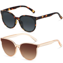 Livho Polarized Sunglasses, Retro & Oversized Shades for Women with Round Lenses