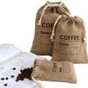 Cereals Jute Woven Bundles Coffee Bean Bags Kitchen Sundries Peas Bags Sacks Date Record Natural Burlap Bags Drawstring Reusable (3, 11.8" X 7.87")