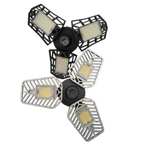 2-Pack LED Garage Light, 60W LED Shop Light with E26/E27 Medium Base, 6000LM Triple LED Garage Lighting, 6500K Screw in LED Tri Light for Attic, Basement