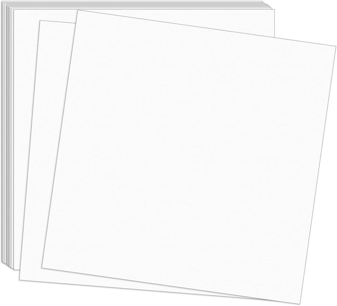 White Cardstock 12x12inch Card Stock Cover Paper 50 Sheet 85lb / 230gsm Thick Craft Paper for Scrapbooking, Home, School, Office, Craft Painting Art Works