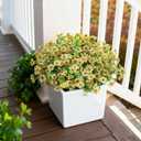 12 Bundles of Yellow Outdoor Fake Flowers, UV-Resistant Silk Fake Flowers, Perfect for Garden/Porch/Patio/Window planters, Everlasting Beauty Year-Round Without Fading