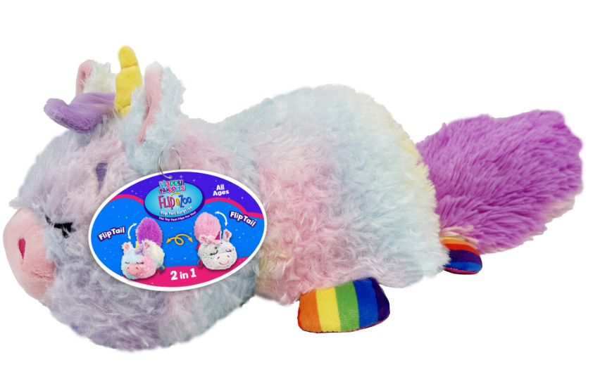Happy Nappers FlipaZoo Unicorn Children's Plush Toy, Reversible, Sparkle/Rainbow