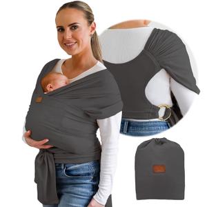 TAB Baby Sling Carrier Easy Newborn Baby Carrier wrap Newborn to Toddler Baby Wearing wrap Newborn Carrier Ring Sling Baby wrap Carrier Newborn Baby Carrier Baby Registry Lightweight 8-50 lbs D-Gray