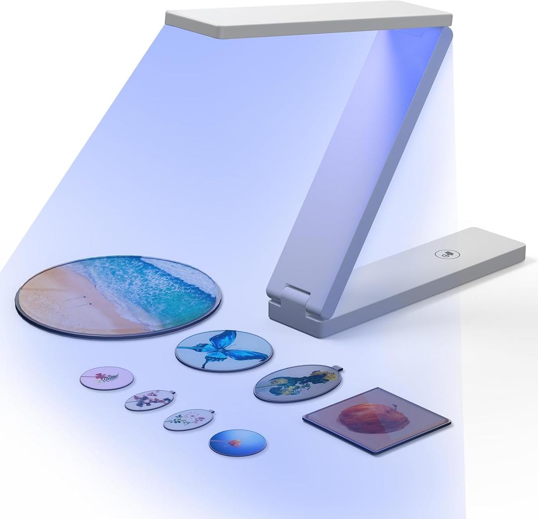 UV Light for Resin Curing, 54W UV Resin Light Lamp, Wireless & Foldable, 3-in-1 Uses for Molds, DIY Craft Deco (White)