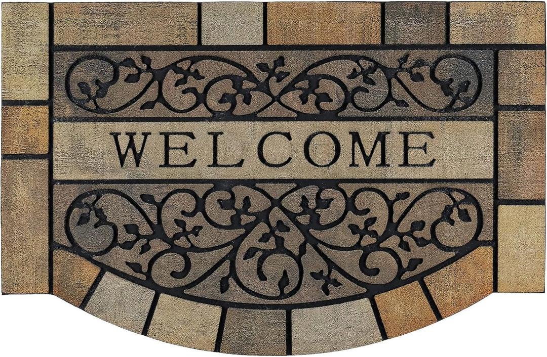 CHICHIC Door Mat Welcome Mat 17x 29 Inch Front Door Mat Outdoors for Home Entrance Outdoors Mat for Outside Entry Way Doormat Entry Rugs, Heavy Duty Non Slip Rubber Back Low Profile,Vine