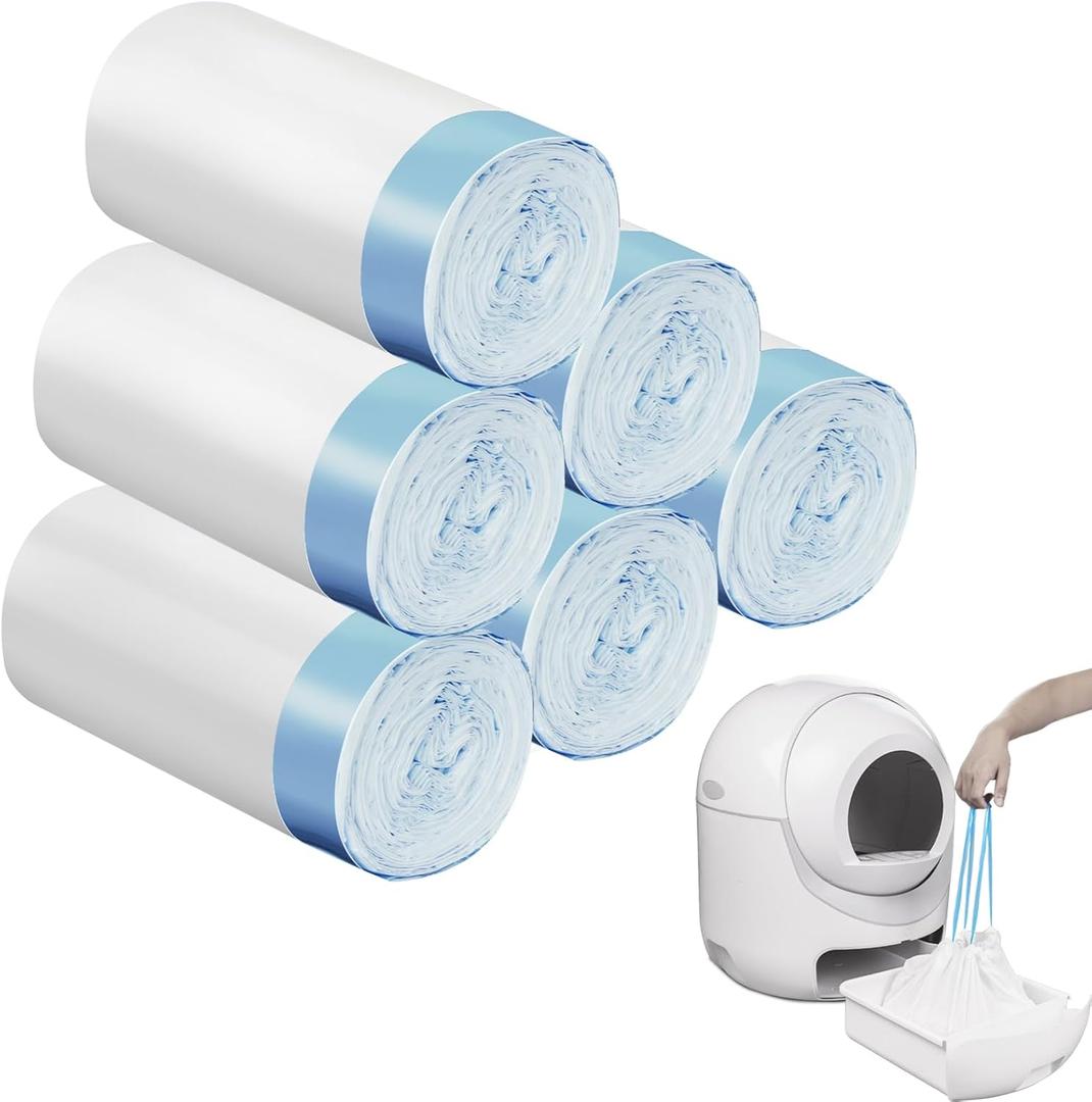 120 Count Extra Large Cat Litter Box Liners, Cat Litter Waste Receptacles Bags for Cleanpethome Self Cleaning Litter Box (Blue)