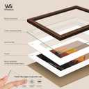 13x19 Picture Frame 3 Pack, Brown Wood, Tempered Glass, 11x17 Mat