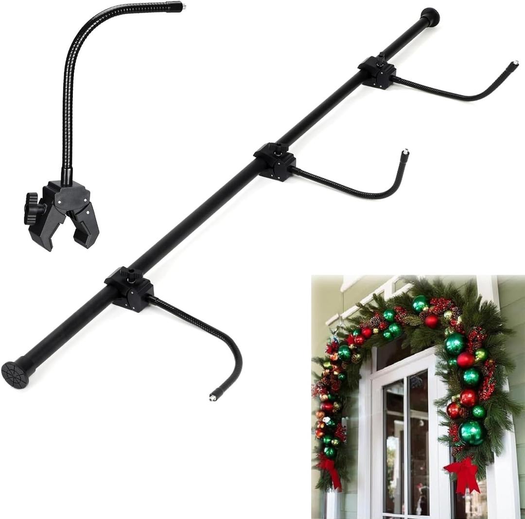 Front Door Garland Hanger Adjustable No Hardware Garland Hangers Adjustable Fits 32"- 80" Doors Heavy-Duty Gar-Land Holder for Door Frame Christmas & Halloween Decorations (32"-39")