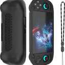 for Retroid Pocket 5 Case, Silicone Cover Shell Anti-Slip, Shock Proof, Soft Protective for Retroid Pocket 5 Retro Handheld Game Console Accessories with Lanyard - Black