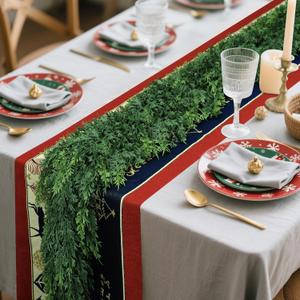 Christmas Cedar Garland with Soft Thickness Pine,Thick and Lush,Artificial Green Faux Cedar Pine Garland for Christmas Winter Home Mantel Fireplace Holiday Party Dcor (6Ft) 