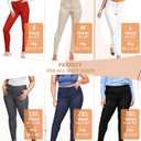 Hybrid & Company Womens Hyper Ultra Stretch Comfy Skinny Leg 3 Button Wide Waist Work Casual Pants (Black)