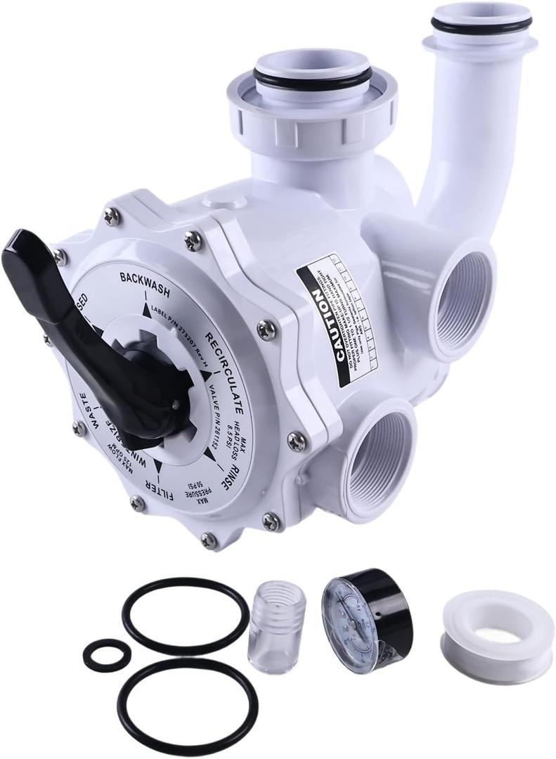 261152 Multi-Port Valve Kit Compatible with Pentair FNS & FNS Plus and Nautilus Plus Pool Spa D.E. Filters 2 in MPT