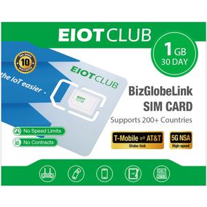 EIOTCLUB International SIM Card - 1GB/30Day, 5G/4G Business Travel SIM Card for USA/Europe/200+ Countries, Prepaid Data SIM for Mobile Phone, Router, Hotspot (No Roaming Charges)