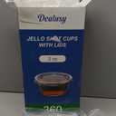 360 Set 2 oz Jello Shot Cups with Lids, Sturdy & Food Safe Disposable Plastic Portion Condiment Dipping Sauce Cups, Small Containers for Salad Dressing